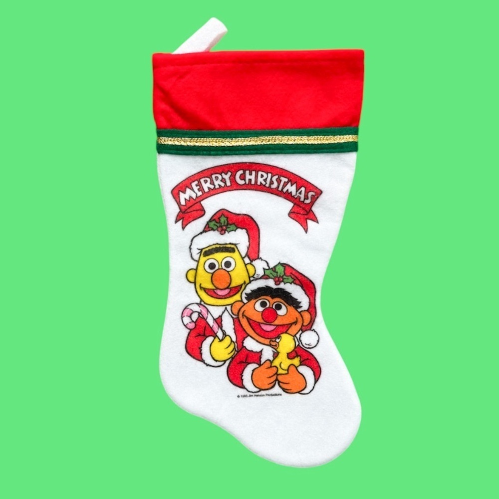 Sesame Street Big Bird Ernie Bert Vtg 1993 Felt Christmas Stockings Set - Picture 7 of 12
